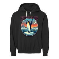 Flippers Up I Stand With The Penguins Garment-Dyed Fleece Hoodie