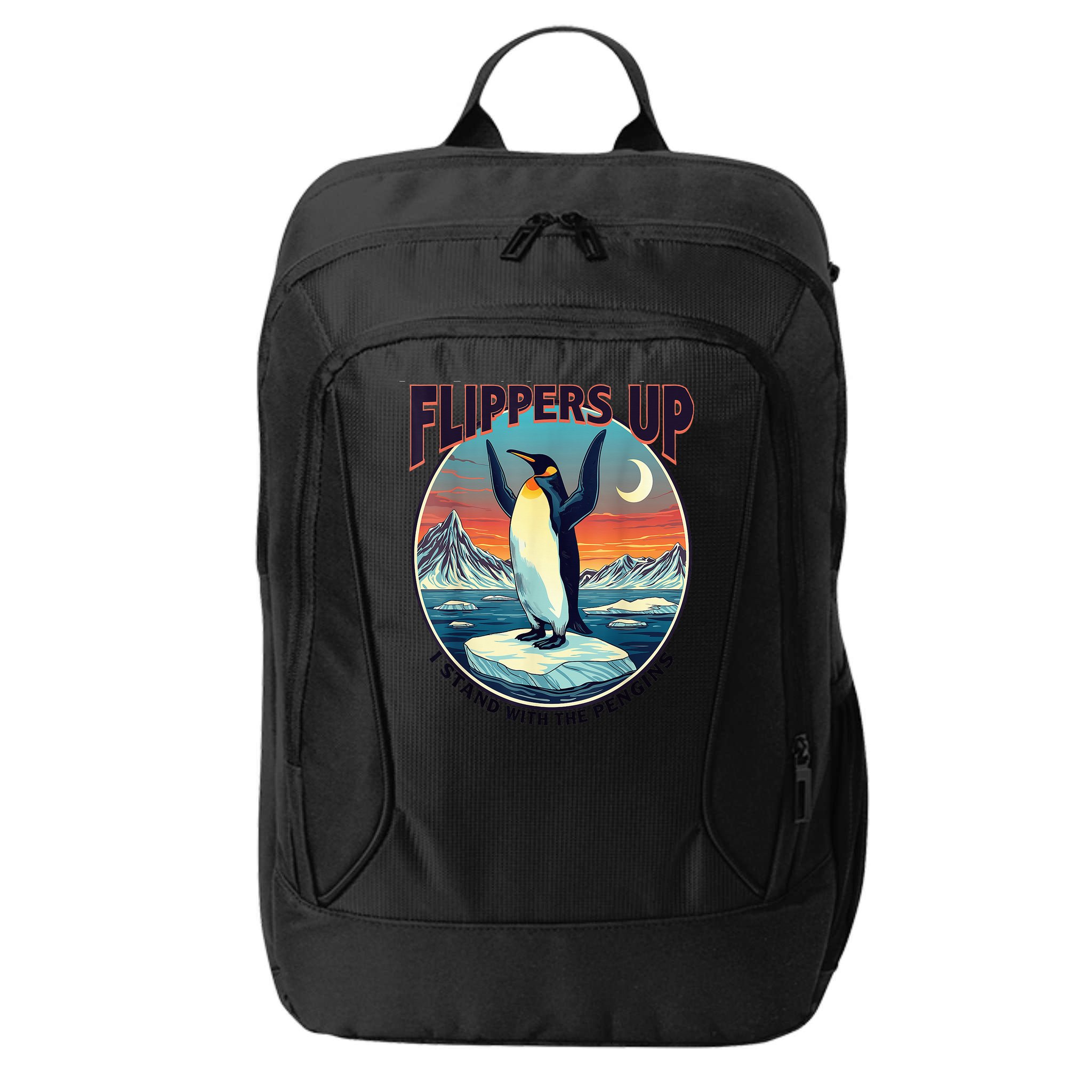 Flippers Up I Stand With The Penguins City Backpack
