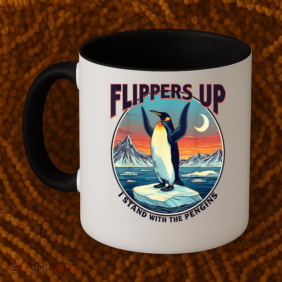 Flippers Up I Stand With The Penguins Mug