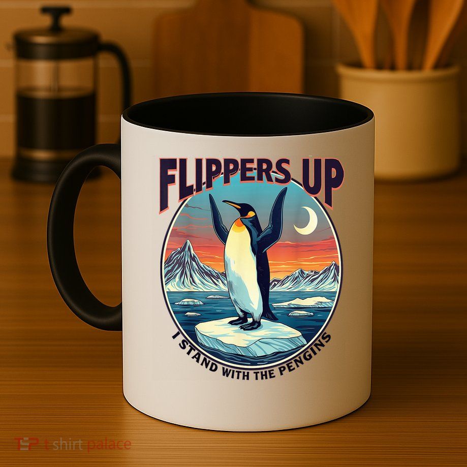 Flippers Up I Stand With The Penguins Mug