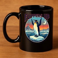 Flippers Up I Stand With The Penguins 11oz C Handle Ceramic Mug