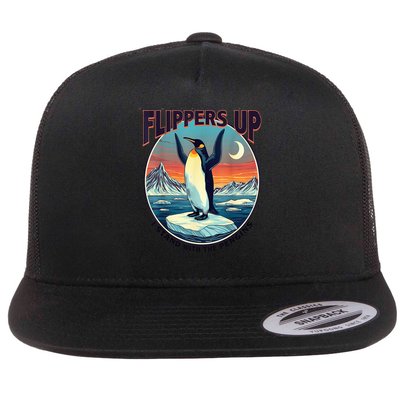 Flippers Up I Stand With The Penguins Flatbill Hat