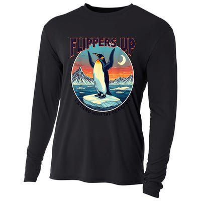 Flippers Up I Stand With The Penguins Cooling Performance Long Sleeve Crew