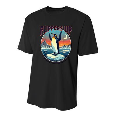 Flippers Up I Stand With The Penguins Youth Performance Sprint T-Shirt