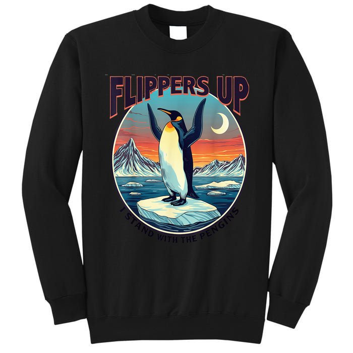 Flippers Up I Stand With The Penguins Tall Sweatshirt