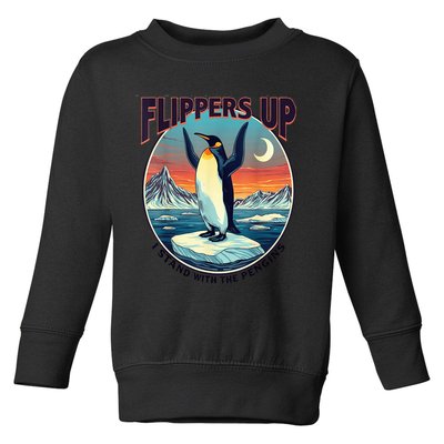 Flippers Up I Stand With The Penguins Toddler Sweatshirt