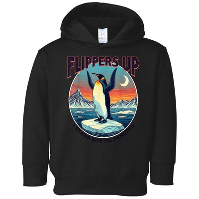 Flippers Up I Stand With The Penguins Toddler Hoodie