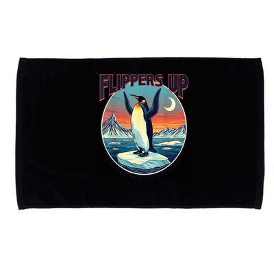 Flippers Up I Stand With The Penguins Microfiber Hand Towel