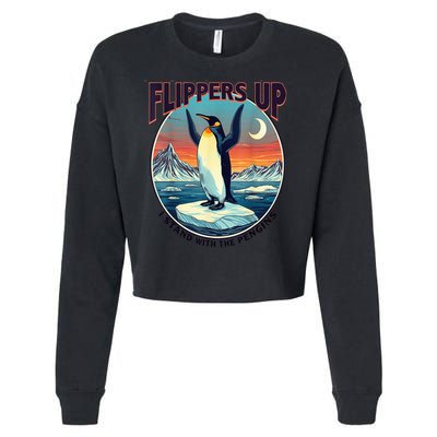 Flippers Up I Stand With The Penguins Cropped Pullover Crew