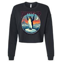 Flippers Up I Stand With The Penguins Cropped Pullover Crew