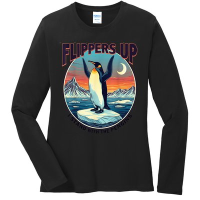 Flippers Up I Stand With The Penguins Ladies Long Sleeve Shirt