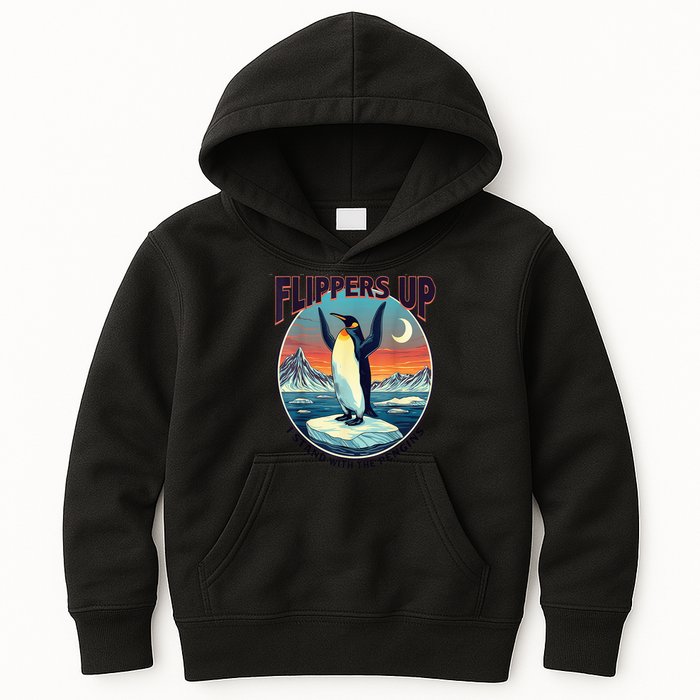 Flippers Up I Stand With The Penguins Kids Hoodie