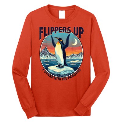 Flippers Up I Stand With The Penguins Long Sleeve Shirt