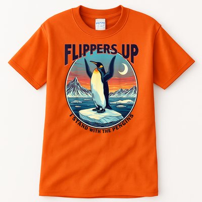 Flippers Up I Stand With The Penguins Tall T-Shirt