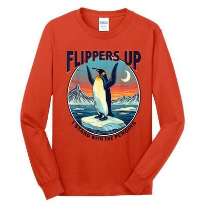 Flippers Up I Stand With The Penguins Tall Long Sleeve T-Shirt