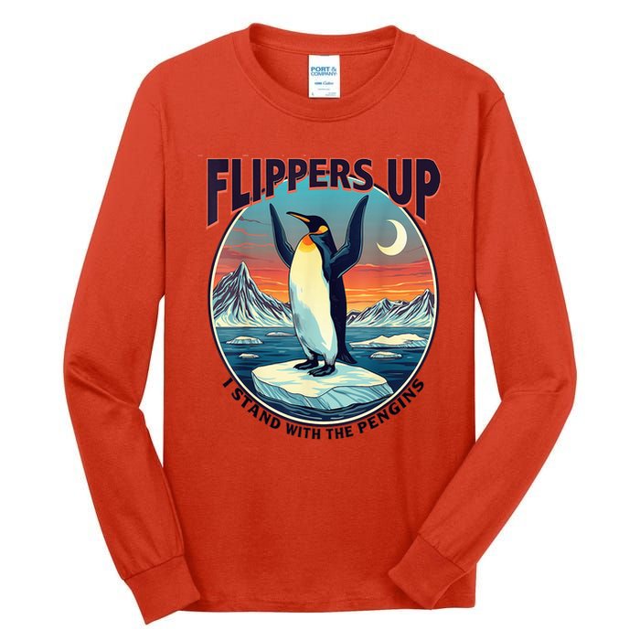 Flippers Up I Stand With The Penguins Tall Long Sleeve T-Shirt