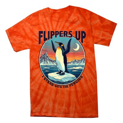 Flippers Up I Stand With The Penguins Tie-Dye T-Shirt