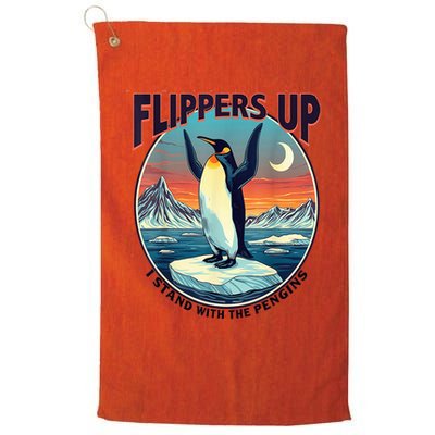 Flippers Up I Stand With The Penguins Golf Towel
