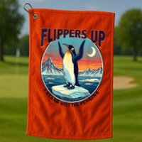Flippers Up I Stand With The Penguins Golf Towel