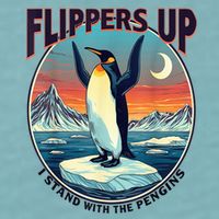 Flippers Up I Stand With The Penguins Sueded Cloud Jersey T-Shirt