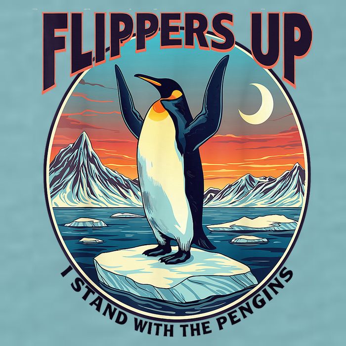 Flippers Up I Stand With The Penguins Sueded Cloud Jersey T-Shirt