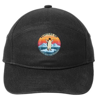 Flippers Up I Stand With The Penguins Funny Penguin 7-Panel Snapback Hat