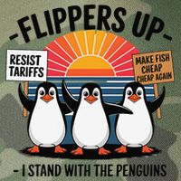 Flippers Up I Stand With Penguins Against Tariffs USA Legacy Tie Dye Trucker Hat
