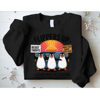 Flippers Up I Stand With Penguins Against Tariffs USA Sweatshirt