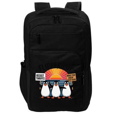 Flippers Up I Stand With Penguins Against Tariffs USA Impact Tech Backpack