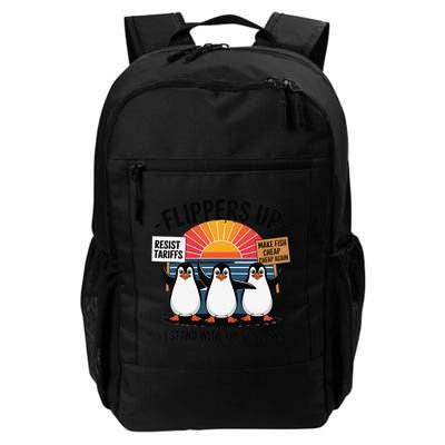 Flippers Up I Stand With Penguins Against Tariffs USA Backpack