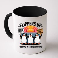 Flippers Up I Stand With Penguins Against Tariffs USA Mug