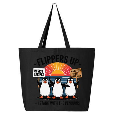Flippers Up I Stand With Penguins Against Tariffs USA 25L Jumbo Tote