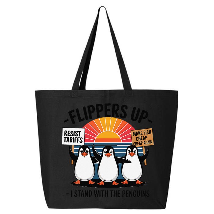 Flippers Up I Stand With Penguins Against Tariffs USA 25L Jumbo Tote