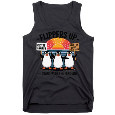 Flippers Up I Stand With Penguins Against Tariffs USA Tank Top