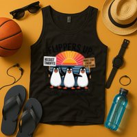 Flippers Up I Stand With Penguins Against Tariffs USA Tank Top