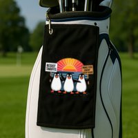 Flippers Up I Stand With Penguins Against Tariffs USA Golf Towel