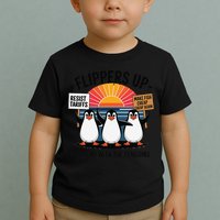Flippers Up I Stand With Penguins Against Tariffs USA Toddler T-Shirt