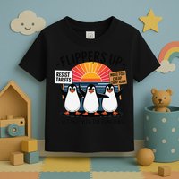 Flippers Up I Stand With Penguins Against Tariffs USA Toddler T-Shirt