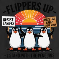 Flippers Up I Stand With Penguins Against Tariffs USA Microfiber Hand Towel