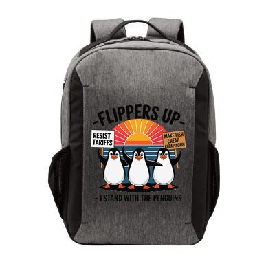 Flippers Up I Stand With Penguins Against Tariffs USA Vector Backpack