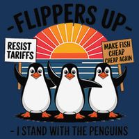 Flippers Up I Stand With Penguins Against Tariffs USA Infant Baby Jersey Bodysuit