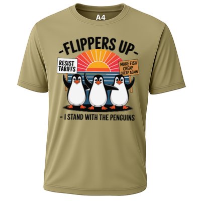 Flippers Up I Stand With Penguins Against Tariffs USA Performance Shirt