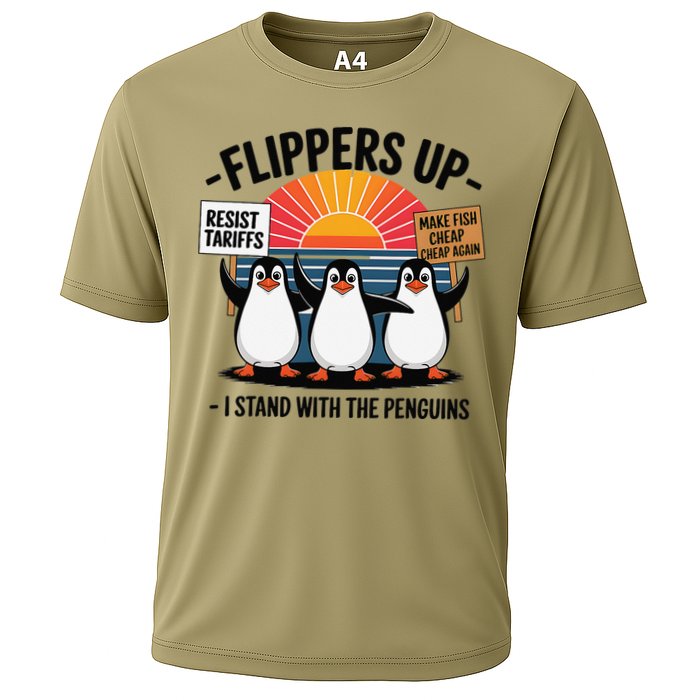 Flippers Up I Stand With Penguins Against Tariffs USA Performance Shirt