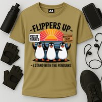 Flippers Up I Stand With Penguins Against Tariffs USA Performance Shirt