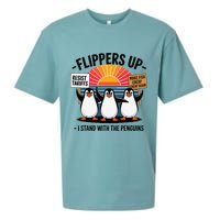 Flippers Up I Stand With Penguins Against Tariffs USA Sueded Cloud Jersey T-Shirt