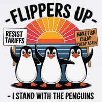 Flippers Up I Stand With Penguins Against Tariffs USA Garment-Dyed Sweatshirt