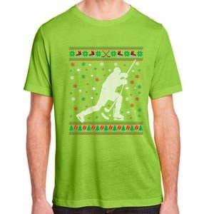 Funny Ugly Ice Hockey Christmas Tree Snowflakes Xmas Gift Adult ChromaSoft Performance T-Shirt