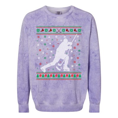 Funny Ugly Ice Hockey Christmas Tree Snowflakes Xmas Gift Colorblast Crewneck Sweatshirt