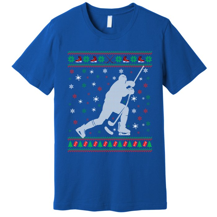 Funny Ugly Ice Hockey Christmas Tree Snowflakes Xmas Gift Premium T-Shirt