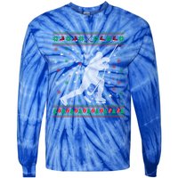 Funny Ugly Ice Hockey Christmas Tree Snowflakes Xmas Gift Tie-Dye Long Sleeve Shirt